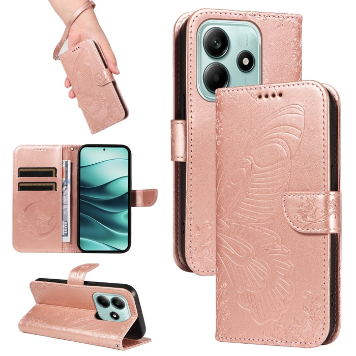 Funda de cuero para teléfono con relieve de mariposa de cola de golondrina, For Redmi K90 Pro Max/Poco F8 Ultra, For Redmi K90/Poco F8 Pro, For Redmi 15C 5G / 4G EU 173mm, For Redmi 15 5G Global / 15 4G SEA 169.5mm, For Redmi 15 5G / 4G EU 171mm       ...