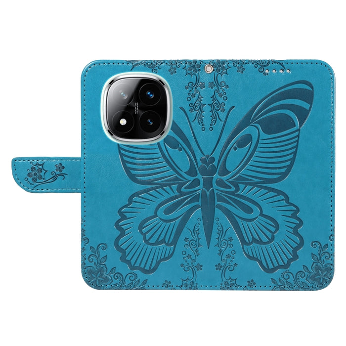 Funda de cuero para teléfono con relieve de mariposa de cola de golondrina, For Redmi Note 14 Pro / 14 Pro+ 5G, For Redmi 14C 4G