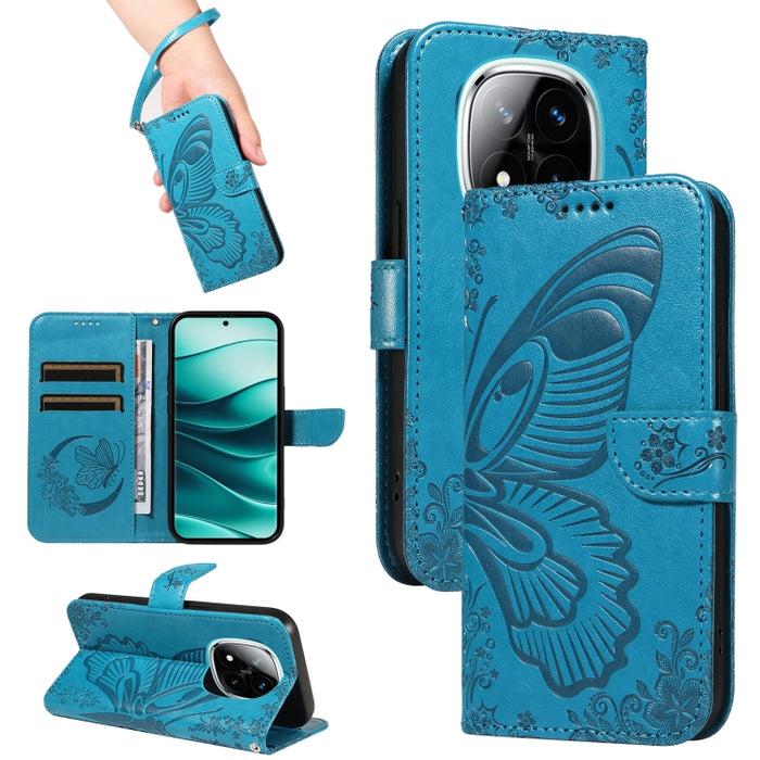 Funda de cuero para teléfono con relieve de mariposa de cola de golondrina, For Redmi K90 Pro Max/Poco F8 Ultra, For Redmi K90/Poco F8 Pro, For Redmi 15C 5G / 4G EU 173mm, For Redmi 15 5G Global / 15 4G SEA 169.5mm, For Redmi 15 5G / 4G EU 171mm       ...