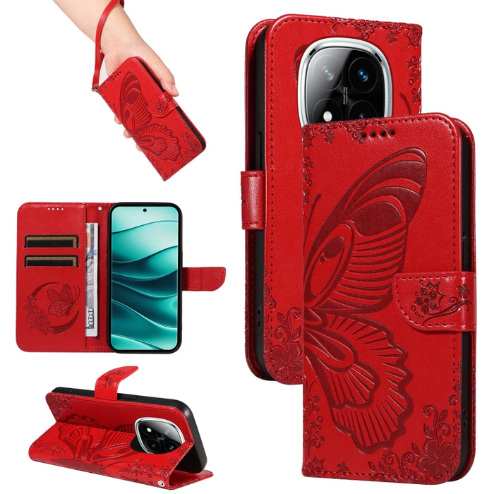 Funda de cuero para teléfono con relieve de mariposa de cola de golondrina, For Redmi K90 Pro Max/Poco F8 Ultra, For Redmi K90/Poco F8 Pro, For Redmi 15C 5G / 4G EU 173mm, For Redmi 15 5G Global / 15 4G SEA 169.5mm, For Redmi 15 5G / 4G EU 171mm       ...
