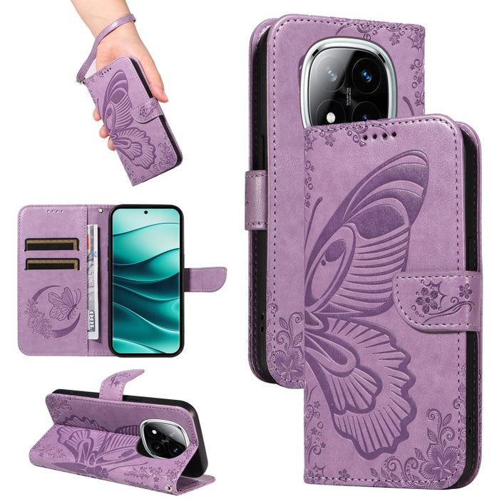 Funda de cuero para teléfono con relieve de mariposa de cola de golondrina, For Redmi K90 Pro Max/Poco F8 Ultra, For Redmi K90/Poco F8 Pro, For Redmi 15C 5G / 4G EU 173mm, For Redmi 15 5G Global / 15 4G SEA 169.5mm, For Redmi 15 5G / 4G EU 171mm       ...