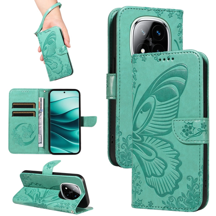 Funda de cuero para teléfono con relieve de mariposa de cola de golondrina, For Redmi K90 Pro Max/Poco F8 Ultra, For Redmi K90/Poco F8 Pro, For Redmi 15C 5G / 4G EU 173mm, For Redmi 15 5G Global / 15 4G SEA 169.5mm, For Redmi 15 5G / 4G EU 171mm       ...