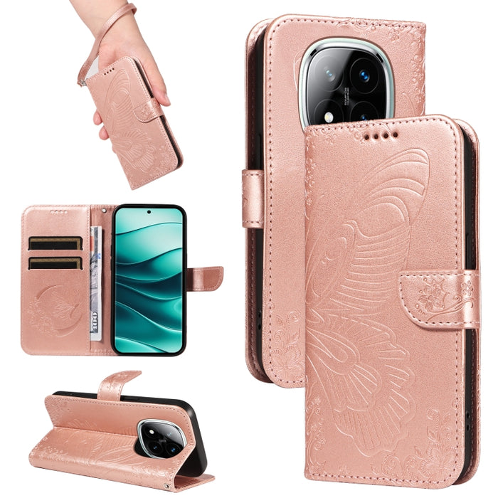 Funda de cuero para teléfono con relieve de mariposa de cola de golondrina, For Redmi K90 Pro Max/Poco F8 Ultra, For Redmi K90/Poco F8 Pro, For Redmi 15C 5G / 4G EU 173mm, For Redmi 15 5G Global / 15 4G SEA 169.5mm, For Redmi 15 5G / 4G EU 171mm       ...