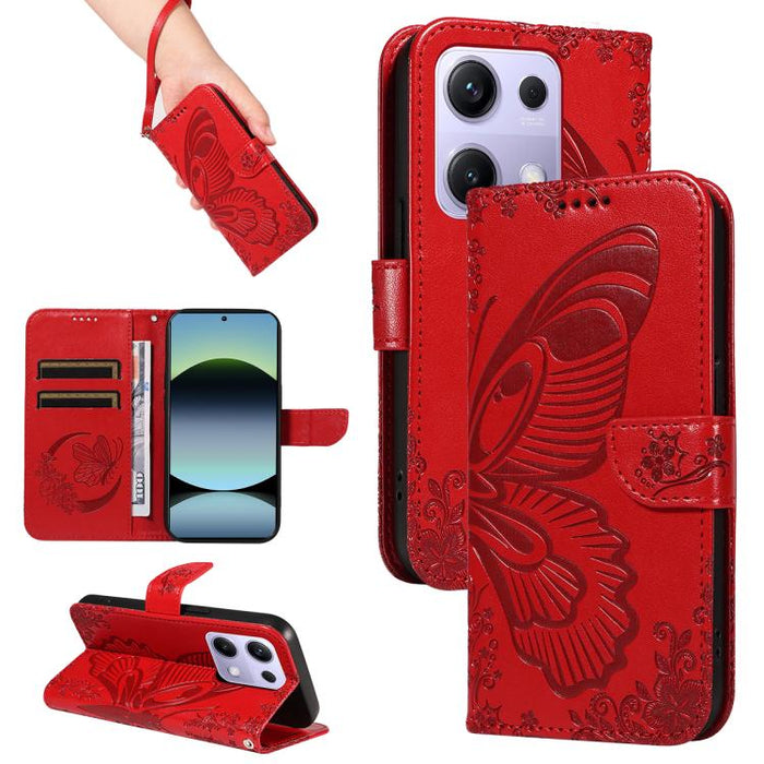 Funda de cuero para teléfono con relieve de mariposa de cola de golondrina, For Redmi K90 Pro Max/Poco F8 Ultra, For Redmi K90/Poco F8 Pro, For Redmi 15C 5G / 4G EU 173mm, For Redmi 15 5G Global / 15 4G SEA 169.5mm, For Redmi 15 5G / 4G EU 171mm       ...