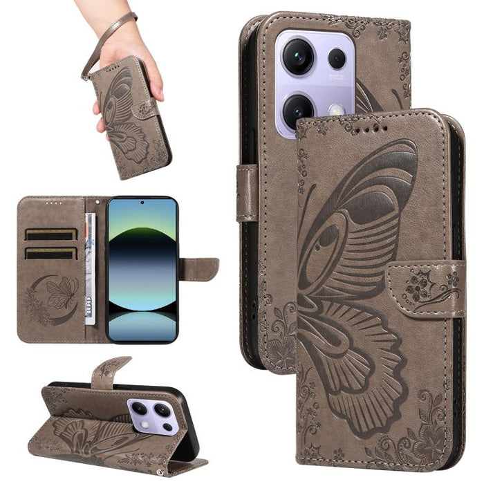 Funda de cuero para teléfono con relieve de mariposa de cola de golondrina, For Redmi K90 Pro Max/Poco F8 Ultra, For Redmi K90/Poco F8 Pro, For Redmi 15C 5G / 4G EU 173mm, For Redmi 15 5G Global / 15 4G SEA 169.5mm, For Redmi 15 5G / 4G EU 171mm       ...