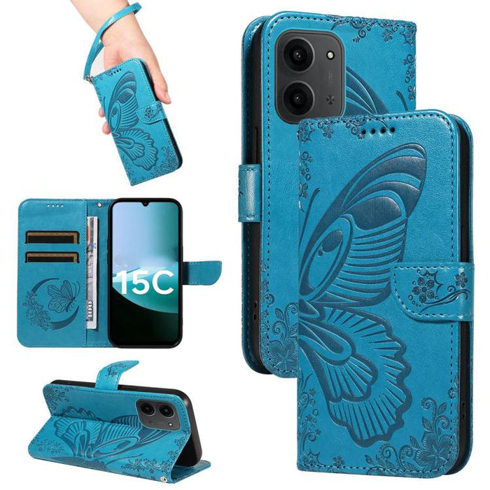 Funda de cuero para teléfono con relieve de mariposa de cola de golondrina, For Redmi K90 Pro Max/Poco F8 Ultra, For Redmi K90/Poco F8 Pro, For Redmi 15C 5G / 4G EU 173mm, For Redmi 15 5G Global / 15 4G SEA 169.5mm, For Redmi 15 5G / 4G EU 171mm       ...