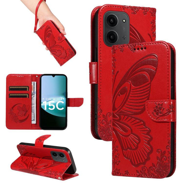 Funda de cuero para teléfono con relieve de mariposa de cola de golondrina, For Redmi K90 Pro Max/Poco F8 Ultra, For Redmi K90/Poco F8 Pro, For Redmi 15C 5G / 4G EU 173mm, For Redmi 15 5G Global / 15 4G SEA 169.5mm, For Redmi 15 5G / 4G EU 171mm       ...