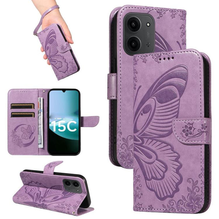 Funda de cuero para teléfono con relieve de mariposa de cola de golondrina, For Redmi K90 Pro Max/Poco F8 Ultra, For Redmi K90/Poco F8 Pro, For Redmi 15C 5G / 4G EU 173mm, For Redmi 15 5G Global / 15 4G SEA 169.5mm, For Redmi 15 5G / 4G EU 171mm       ...