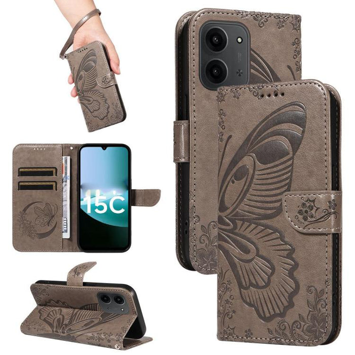 Funda de cuero para teléfono con relieve de mariposa de cola de golondrina, For Redmi K90 Pro Max/Poco F8 Ultra, For Redmi K90/Poco F8 Pro, For Redmi 15C 5G / 4G EU 173mm, For Redmi 15 5G Global / 15 4G SEA 169.5mm, For Redmi 15 5G / 4G EU 171mm       ...