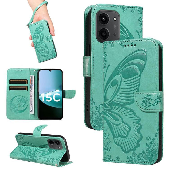 Funda de cuero para teléfono con relieve de mariposa de cola de golondrina, For Redmi K90 Pro Max/Poco F8 Ultra, For Redmi K90/Poco F8 Pro, For Redmi 15C 5G / 4G EU 173mm, For Redmi 15 5G Global / 15 4G SEA 169.5mm, For Redmi 15 5G / 4G EU 171mm       ...
