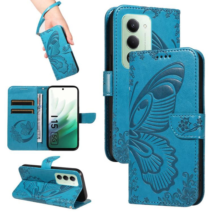 Funda de cuero para teléfono con relieve de mariposa de cola de golondrina, For Redmi K90 Pro Max/Poco F8 Ultra, For Redmi K90/Poco F8 Pro, For Redmi 15C 5G / 4G EU 173mm, For Redmi 15 5G Global / 15 4G SEA 169.5mm, For Redmi 15 5G / 4G EU 171mm       ...