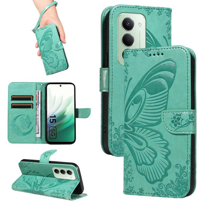 Funda de cuero para teléfono con relieve de mariposa de cola de golondrina, For Redmi K90 Pro Max/Poco F8 Ultra, For Redmi K90/Poco F8 Pro, For Redmi 15C 5G / 4G EU 173mm, For Redmi 15 5G Global / 15 4G SEA 169.5mm, For Redmi 15 5G / 4G EU 171mm       ...