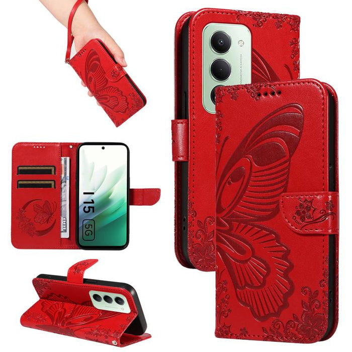 Funda de cuero para teléfono con relieve de mariposa de cola de golondrina, For Redmi K90 Pro Max/Poco F8 Ultra, For Redmi K90/Poco F8 Pro, For Redmi 15C 5G / 4G EU 173mm, For Redmi 15 5G Global / 15 4G SEA 169.5mm, For Redmi 15 5G / 4G EU 171mm       ...