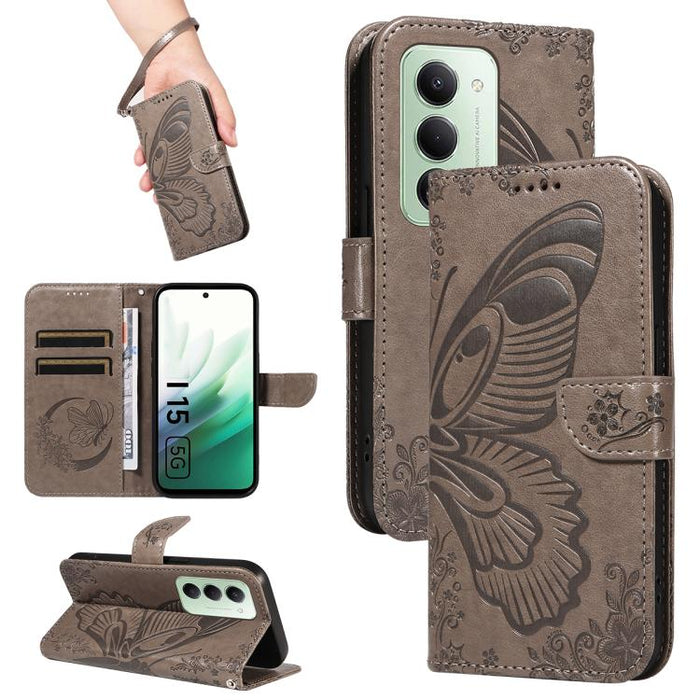 Funda de cuero para teléfono con relieve de mariposa de cola de golondrina, For Redmi K90 Pro Max/Poco F8 Ultra, For Redmi K90/Poco F8 Pro, For Redmi 15C 5G / 4G EU 173mm, For Redmi 15 5G Global / 15 4G SEA 169.5mm, For Redmi 15 5G / 4G EU 171mm       ...