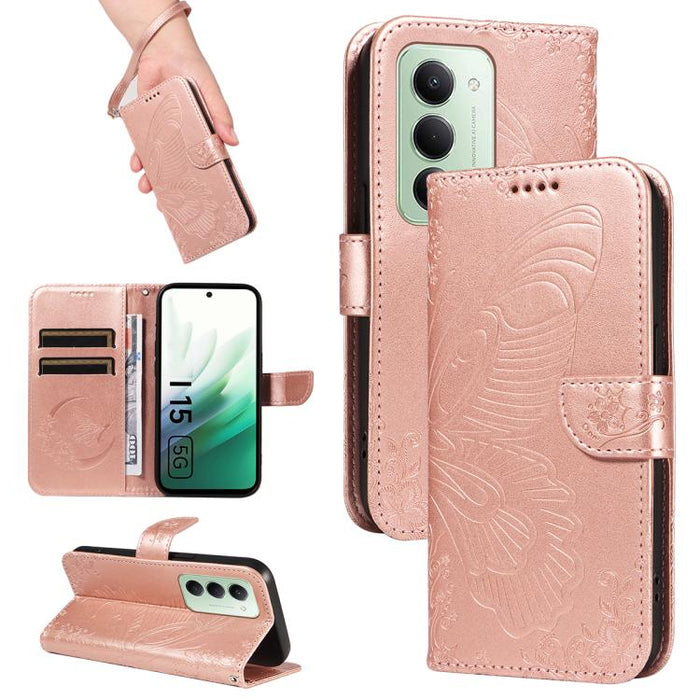 Funda de cuero para teléfono con relieve de mariposa de cola de golondrina, For Redmi K90 Pro Max/Poco F8 Ultra, For Redmi K90/Poco F8 Pro, For Redmi 15C 5G / 4G EU 173mm, For Redmi 15 5G Global / 15 4G SEA 169.5mm, For Redmi 15 5G / 4G EU 171mm       ...