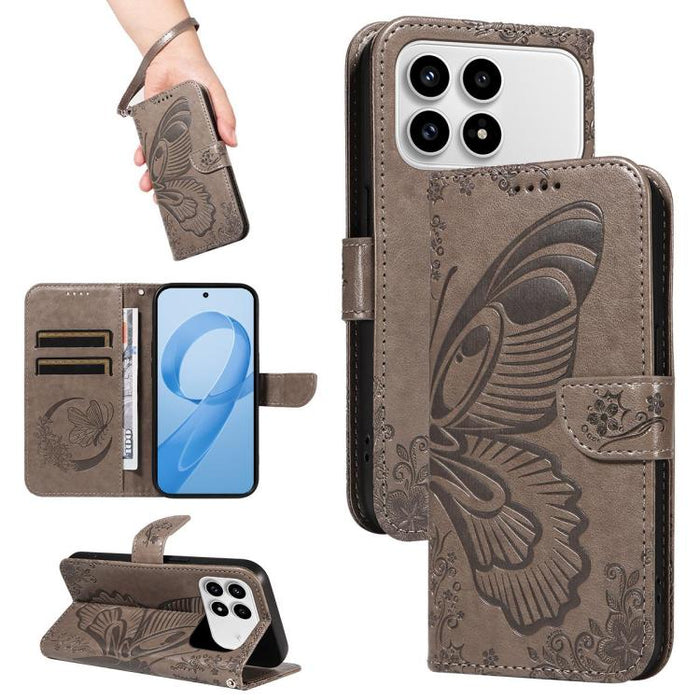 Funda de cuero para teléfono con relieve de mariposa de cola de golondrina, For Redmi K90 Pro Max/Poco F8 Ultra, For Redmi K90/Poco F8 Pro, For Redmi 15C 5G / 4G EU 173mm, For Redmi 15 5G Global / 15 4G SEA 169.5mm, For Redmi 15 5G / 4G EU 171mm       ...
