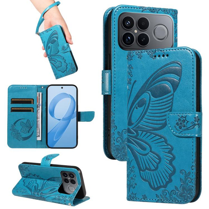 Funda de cuero para teléfono con relieve de mariposa de cola de golondrina, For Redmi K90 Pro Max/Poco F8 Ultra, For Redmi K90/Poco F8 Pro, For Redmi 15C 5G / 4G EU 173mm, For Redmi 15 5G Global / 15 4G SEA 169.5mm, For Redmi 15 5G / 4G EU 171mm       ...