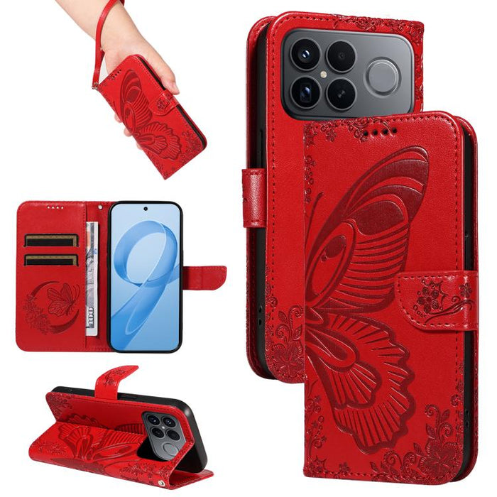 Funda de cuero para teléfono con relieve de mariposa de cola de golondrina, For Redmi K90 Pro Max/Poco F8 Ultra, For Redmi K90/Poco F8 Pro, For Redmi 15C 5G / 4G EU 173mm, For Redmi 15 5G Global / 15 4G SEA 169.5mm, For Redmi 15 5G / 4G EU 171mm       ...