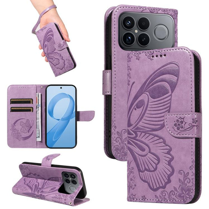 Funda de cuero para teléfono con relieve de mariposa de cola de golondrina, For Redmi K90 Pro Max/Poco F8 Ultra, For Redmi K90/Poco F8 Pro, For Redmi 15C 5G / 4G EU 173mm, For Redmi 15 5G Global / 15 4G SEA 169.5mm, For Redmi 15 5G / 4G EU 171mm       ...