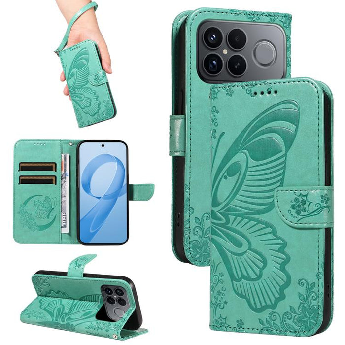 Funda de cuero para teléfono con relieve de mariposa de cola de golondrina, For Redmi K90 Pro Max/Poco F8 Ultra, For Redmi K90/Poco F8 Pro, For Redmi 15C 5G / 4G EU 173mm, For Redmi 15 5G Global / 15 4G SEA 169.5mm, For Redmi 15 5G / 4G EU 171mm       ...