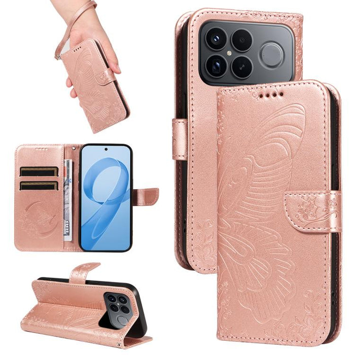 Funda de cuero para teléfono con relieve de mariposa de cola de golondrina, For Redmi K90 Pro Max/Poco F8 Ultra, For Redmi K90/Poco F8 Pro, For Redmi 15C 5G / 4G EU 173mm, For Redmi 15 5G Global / 15 4G SEA 169.5mm, For Redmi 15 5G / 4G EU 171mm       ...