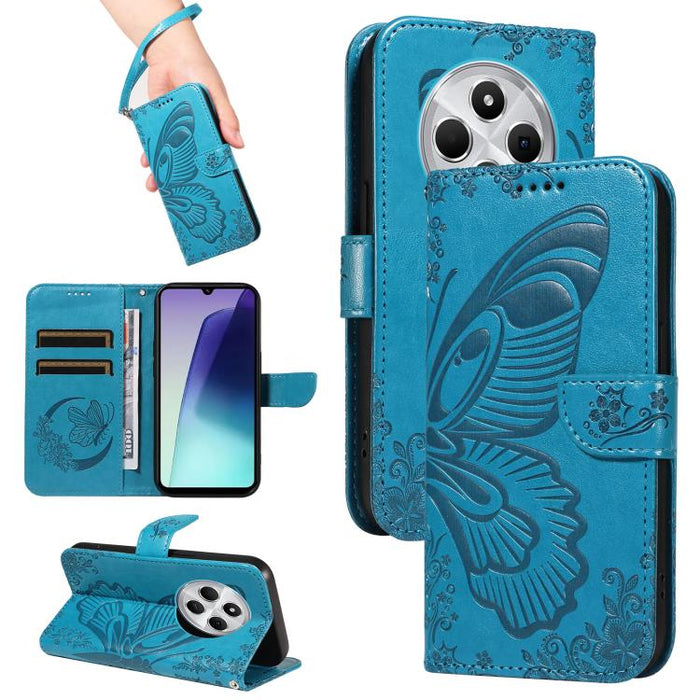 Funda de cuero para teléfono con relieve de mariposa de cola de golondrina, For Redmi K90 Pro Max/Poco F8 Ultra, For Redmi K90/Poco F8 Pro, For Redmi 15C 5G / 4G EU 173mm, For Redmi 15 5G Global / 15 4G SEA 169.5mm, For Redmi 15 5G / 4G EU 171mm       ...