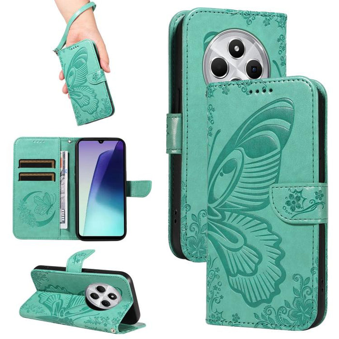 Funda de cuero para teléfono con relieve de mariposa de cola de golondrina, For Redmi K90 Pro Max/Poco F8 Ultra, For Redmi K90/Poco F8 Pro, For Redmi 15C 5G / 4G EU 173mm, For Redmi 15 5G Global / 15 4G SEA 169.5mm, For Redmi 15 5G / 4G EU 171mm       ...