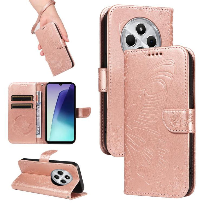 Funda de cuero para teléfono con relieve de mariposa de cola de golondrina, For Redmi K90 Pro Max/Poco F8 Ultra, For Redmi K90/Poco F8 Pro, For Redmi 15C 5G / 4G EU 173mm, For Redmi 15 5G Global / 15 4G SEA 169.5mm, For Redmi 15 5G / 4G EU 171mm       ...