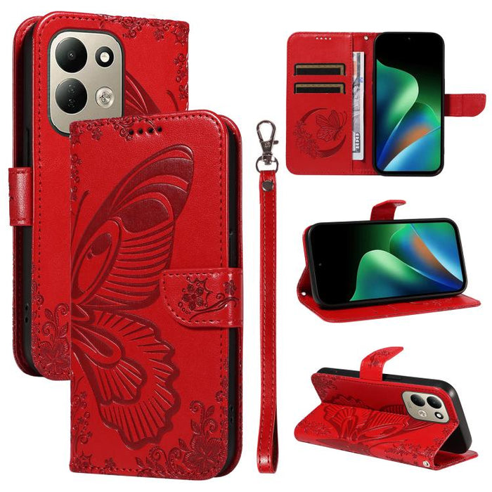 Funda de cuero para teléfono con relieve de mariposa de cola de golondrina, For Redmi K90 Pro Max/Poco F8 Ultra, For Redmi K90/Poco F8 Pro, For Redmi 15C 5G / 4G EU 173mm, For Redmi 15 5G Global / 15 4G SEA 169.5mm, For Redmi 15 5G / 4G EU 171mm       ...