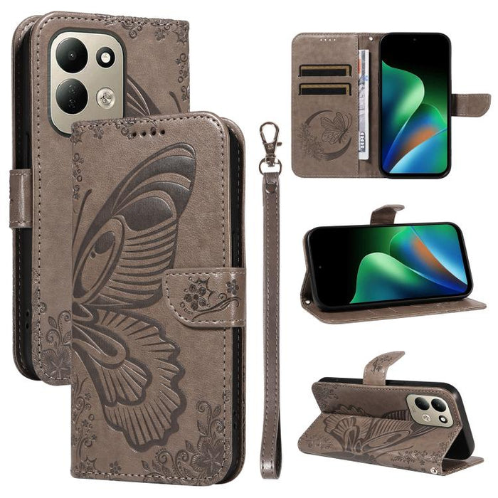 Funda de cuero para teléfono con relieve de mariposa de cola de golondrina, For Redmi K90 Pro Max/Poco F8 Ultra, For Redmi K90/Poco F8 Pro, For Redmi 15C 5G / 4G EU 173mm, For Redmi 15 5G Global / 15 4G SEA 169.5mm, For Redmi 15 5G / 4G EU 171mm       ...