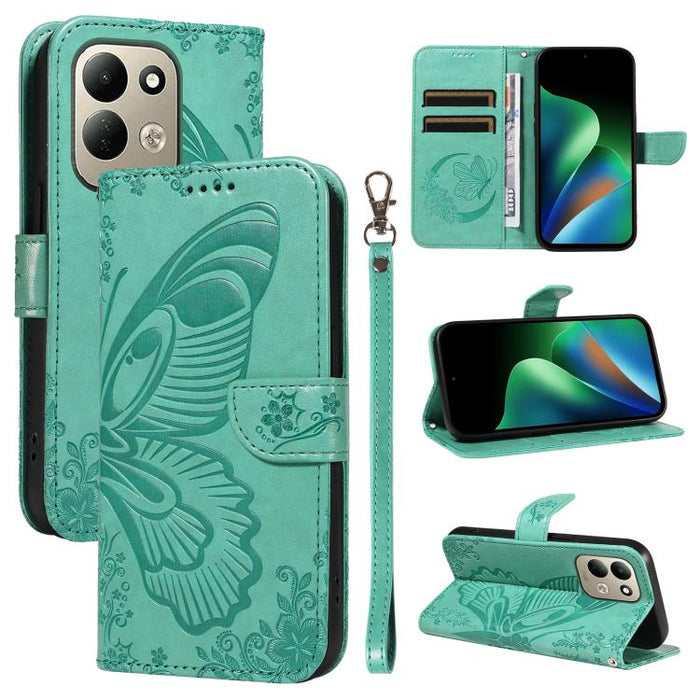 Funda de cuero para teléfono con relieve de mariposa de cola de golondrina, For Redmi K90 Pro Max/Poco F8 Ultra, For Redmi K90/Poco F8 Pro, For Redmi 15C 5G / 4G EU 173mm, For Redmi 15 5G Global / 15 4G SEA 169.5mm, For Redmi 15 5G / 4G EU 171mm       ...