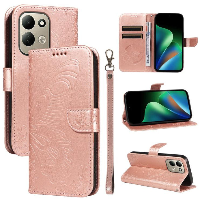 Funda de cuero para teléfono con relieve de mariposa de cola de golondrina, For Redmi K90 Pro Max/Poco F8 Ultra, For Redmi K90/Poco F8 Pro, For Redmi 15C 5G / 4G EU 173mm, For Redmi 15 5G Global / 15 4G SEA 169.5mm, For Redmi 15 5G / 4G EU 171mm       ...