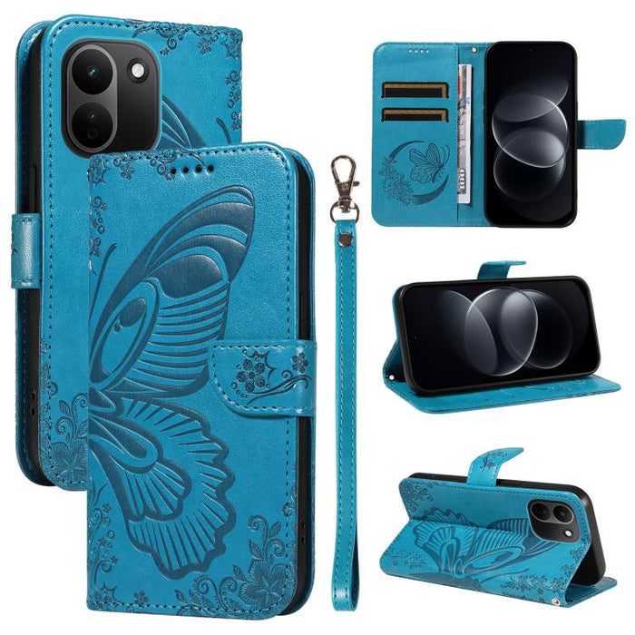 Funda de cuero para teléfono con relieve de mariposa de cola de golondrina, For Redmi K90 Pro Max/Poco F8 Ultra, For Redmi K90/Poco F8 Pro, For Redmi 15C 5G / 4G EU 173mm, For Redmi 15 5G Global / 15 4G SEA 169.5mm, For Redmi 15 5G / 4G EU 171mm       ...