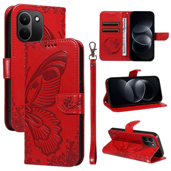 Funda de cuero para teléfono con relieve de mariposa de cola de golondrina, For Redmi K90 Pro Max/Poco F8 Ultra, For Redmi K90/Poco F8 Pro, For Redmi 15C 5G / 4G EU 173mm, For Redmi 15 5G Global / 15 4G SEA 169.5mm, For Redmi 15 5G / 4G EU 171mm       ...