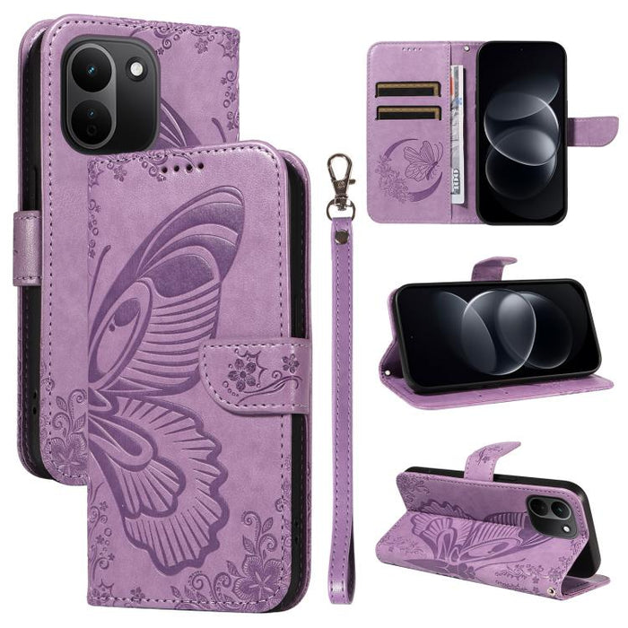 Funda de cuero para teléfono con relieve de mariposa de cola de golondrina, For Redmi K90 Pro Max/Poco F8 Ultra, For Redmi K90/Poco F8 Pro, For Redmi 15C 5G / 4G EU 173mm, For Redmi 15 5G Global / 15 4G SEA 169.5mm, For Redmi 15 5G / 4G EU 171mm       ...