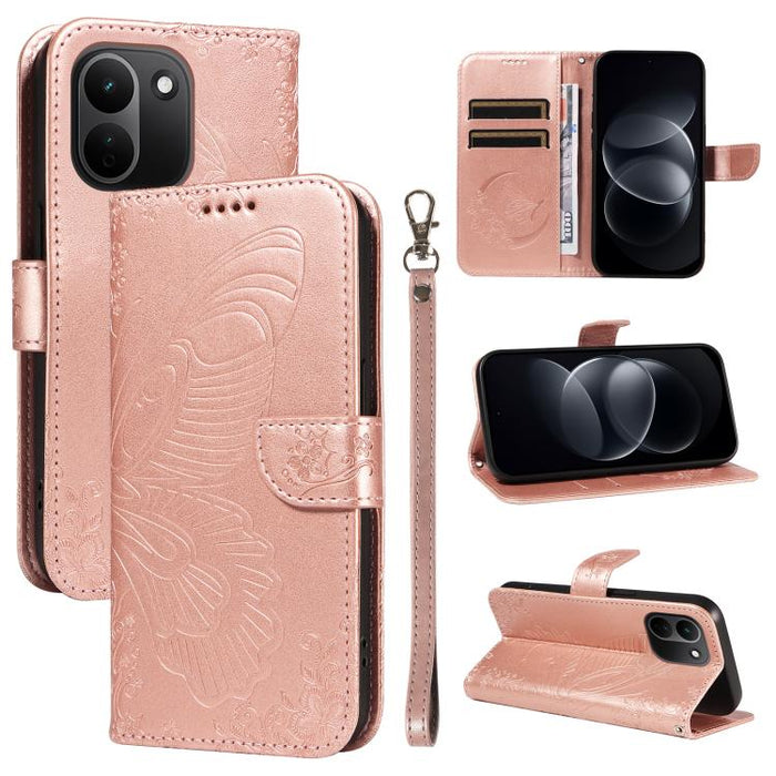 Funda de cuero para teléfono con relieve de mariposa de cola de golondrina, For Redmi K90 Pro Max/Poco F8 Ultra, For Redmi K90/Poco F8 Pro, For Redmi 15C 5G / 4G EU 173mm, For Redmi 15 5G Global / 15 4G SEA 169.5mm, For Redmi 15 5G / 4G EU 171mm       ...