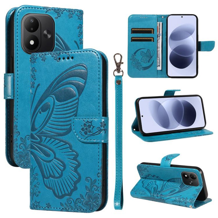 Funda de cuero para teléfono con relieve de mariposa de cola de golondrina, For Redmi K90 Pro Max/Poco F8 Ultra, For Redmi K90/Poco F8 Pro, For Redmi 15C 5G / 4G EU 173mm, For Redmi 15 5G Global / 15 4G SEA 169.5mm, For Redmi 15 5G / 4G EU 171mm       ...