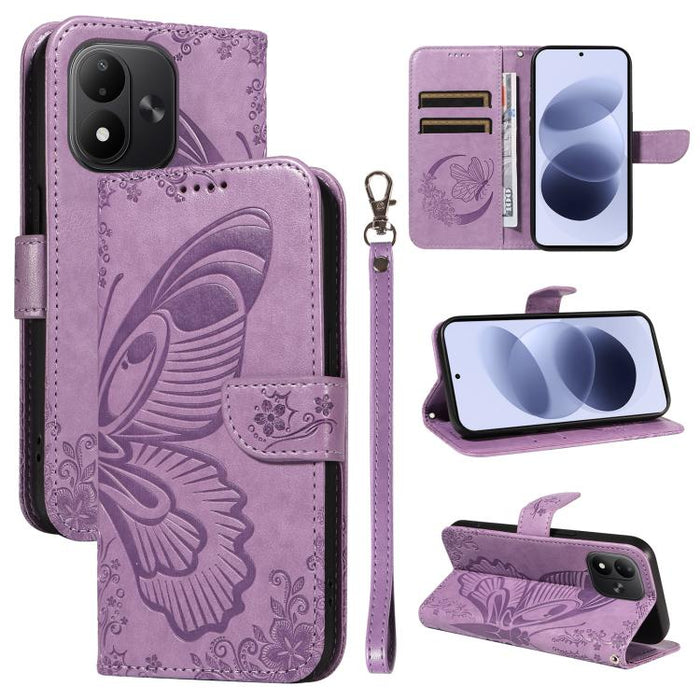 Funda de cuero para teléfono con relieve de mariposa de cola de golondrina, For Redmi K90 Pro Max/Poco F8 Ultra, For Redmi K90/Poco F8 Pro, For Redmi 15C 5G / 4G EU 173mm, For Redmi 15 5G Global / 15 4G SEA 169.5mm, For Redmi 15 5G / 4G EU 171mm       ...