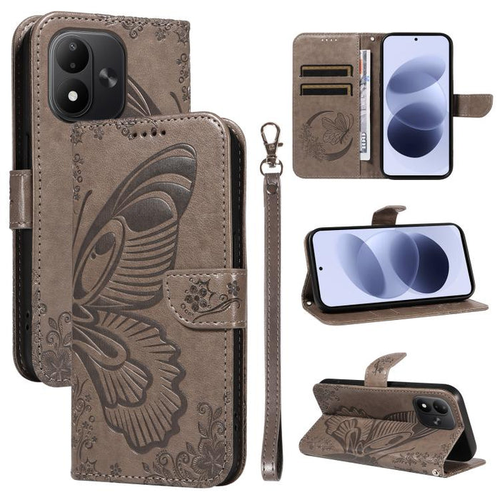 Funda de cuero para teléfono con relieve de mariposa de cola de golondrina, For Redmi K90 Pro Max/Poco F8 Ultra, For Redmi K90/Poco F8 Pro, For Redmi 15C 5G / 4G EU 173mm, For Redmi 15 5G Global / 15 4G SEA 169.5mm, For Redmi 15 5G / 4G EU 171mm       ...