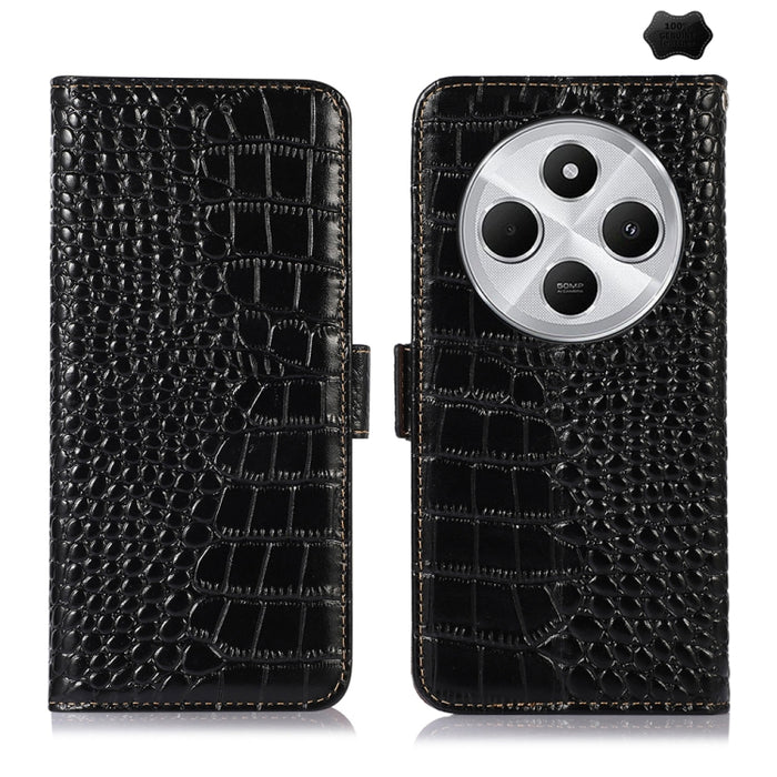 Funda para teléfono con capa superior de piel de vaca y efecto cocodrilo, For Redmi A7 Pro 171mm / Poco C85x 5G, For Redmi Turbo 5 Max / Poco X8 Pro Max, For Redmi Turbo 5 5G / Poco X8 Pro 5G, For Redmi Note 15 Pro+ 5G Global 163.3                     ...