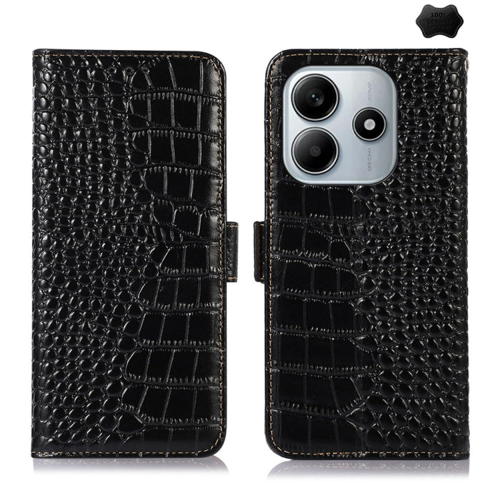Funda para teléfono con capa superior de piel de vaca y efecto cocodrilo, For Redmi A7 Pro 171mm / Poco C85x 5G, For Redmi Turbo 5 Max / Poco X8 Pro Max, For Redmi Turbo 5 5G / Poco X8 Pro 5G, For Redmi Note 15 Pro+ 5G Global 163.3                     ...