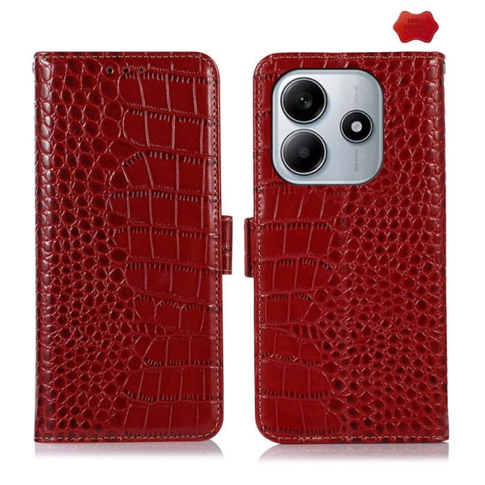 Funda para teléfono con capa superior de piel de vaca y efecto cocodrilo, For Redmi A7 Pro 171mm / Poco C85x 5G, For Redmi Turbo 5 Max / Poco X8 Pro Max, For Redmi Turbo 5 5G / Poco X8 Pro 5G, For Redmi Note 15 Pro+ 5G Global 163.3                     ...