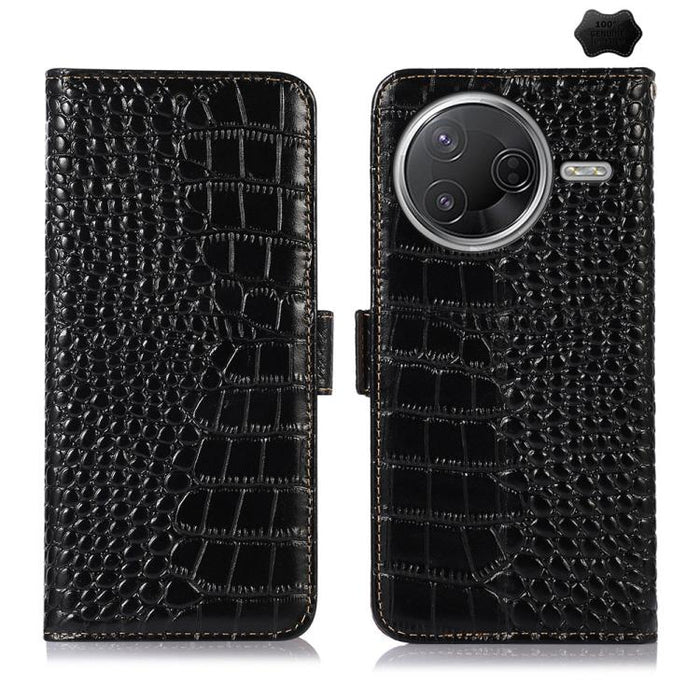 Funda para teléfono con capa superior de piel de vaca y efecto cocodrilo, For Redmi A7 Pro 171mm / Poco C85x 5G, For Redmi Turbo 5 Max / Poco X8 Pro Max, For Redmi Turbo 5 5G / Poco X8 Pro 5G, For Redmi Note 15 Pro+ 5G Global 163.3                     ...