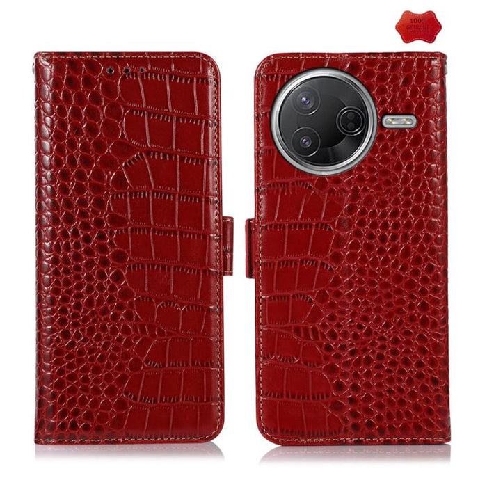 Funda para teléfono con capa superior de piel de vaca y efecto cocodrilo, For Redmi A7 Pro 171mm / Poco C85x 5G, For Redmi Turbo 5 Max / Poco X8 Pro Max, For Redmi Turbo 5 5G / Poco X8 Pro 5G, For Redmi Note 15 Pro+ 5G Global 163.3                     ...