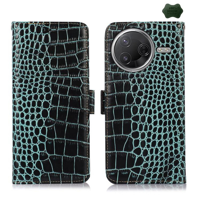 Funda para teléfono con capa superior de piel de vaca y efecto cocodrilo, For Redmi A7 Pro 171mm / Poco C85x 5G, For Redmi Turbo 5 Max / Poco X8 Pro Max, For Redmi Turbo 5 5G / Poco X8 Pro 5G, For Redmi Note 15 Pro+ 5G Global 163.3                     ...