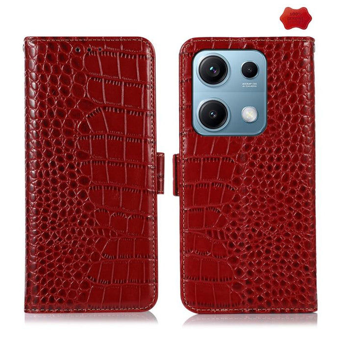Funda para teléfono con capa superior de piel de vaca y efecto cocodrilo, For Redmi A7 Pro 171mm / Poco C85x 5G, For Redmi Turbo 5 Max / Poco X8 Pro Max, For Redmi Turbo 5 5G / Poco X8 Pro 5G, For Redmi Note 15 Pro+ 5G Global 163.3                     ...