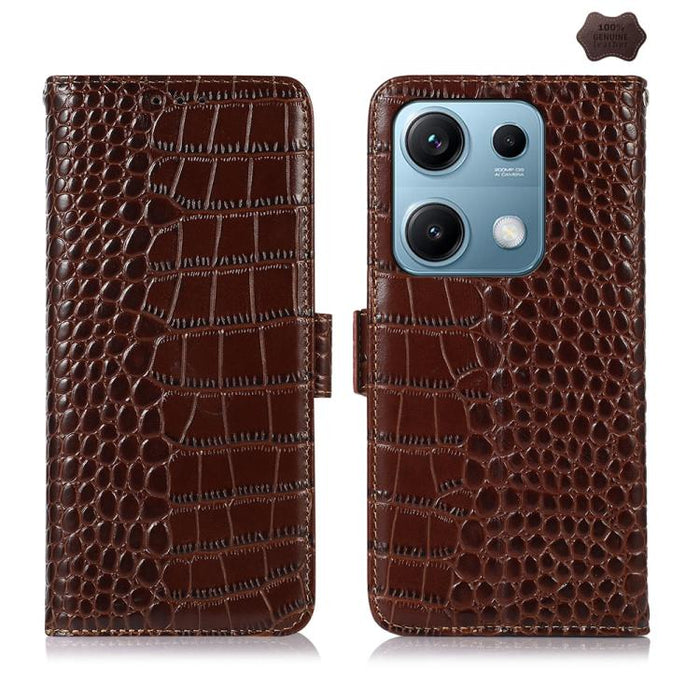 Funda para teléfono con capa superior de piel de vaca y efecto cocodrilo, For Redmi A7 Pro 171mm / Poco C85x 5G, For Redmi Turbo 5 Max / Poco X8 Pro Max, For Redmi Turbo 5 5G / Poco X8 Pro 5G, For Redmi Note 15 Pro+ 5G Global 163.3                     ...