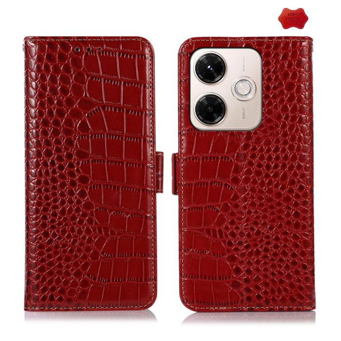 Funda para teléfono con capa superior de piel de vaca y efecto cocodrilo, For Redmi A7 Pro 171mm / Poco C85x 5G, For Redmi Turbo 5 Max / Poco X8 Pro Max, For Redmi Turbo 5 5G / Poco X8 Pro 5G, For Redmi Note 15 Pro+ 5G Global 163.3                     ...
