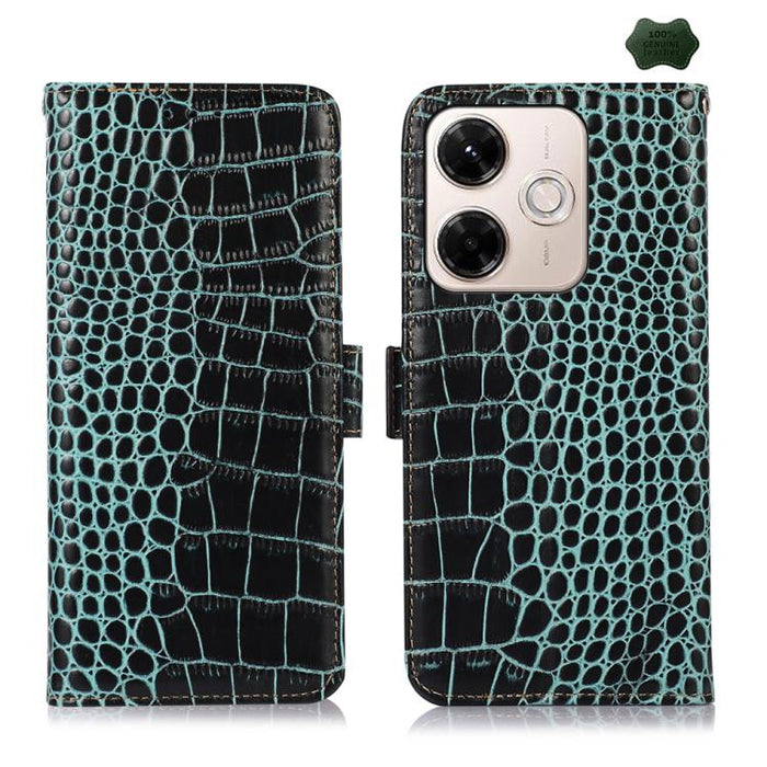 Funda para teléfono con capa superior de piel de vaca y efecto cocodrilo, For Redmi A7 Pro 171mm / Poco C85x 5G, For Redmi Turbo 5 Max / Poco X8 Pro Max, For Redmi Turbo 5 5G / Poco X8 Pro 5G, For Redmi Note 15 Pro+ 5G Global 163.3                     ...