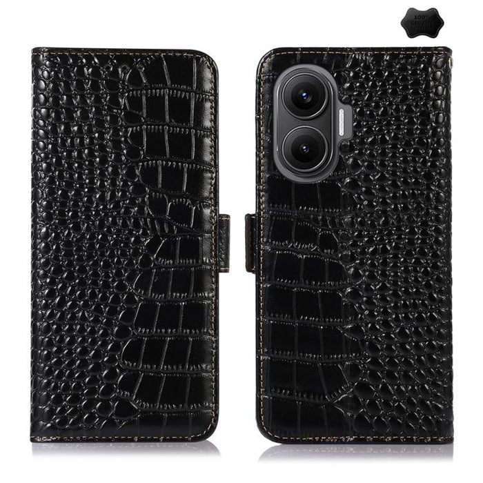 Funda para teléfono con capa superior de piel de vaca y efecto cocodrilo, For Redmi A7 Pro 171mm / Poco C85x 5G, For Redmi Turbo 5 Max / Poco X8 Pro Max, For Redmi Turbo 5 5G / Poco X8 Pro 5G, For Redmi Note 15 Pro+ 5G Global 163.3                     ...